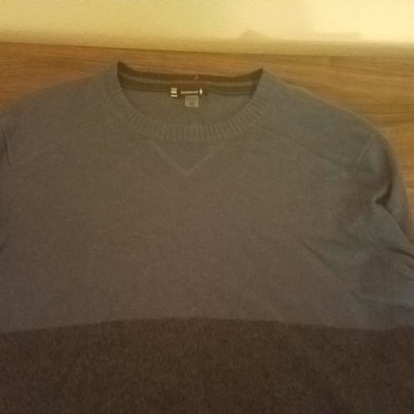 smartwool blue colorblock wool sweater size M - Picture 3 of 3